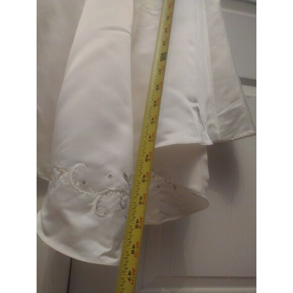 Alfred Angelo Ivory & Plum Embroidery Beaded High Low Flower Girl Formal Dress 6 - Picture 10 of 10